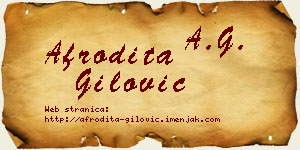 Afrodita Gilović vizit kartica